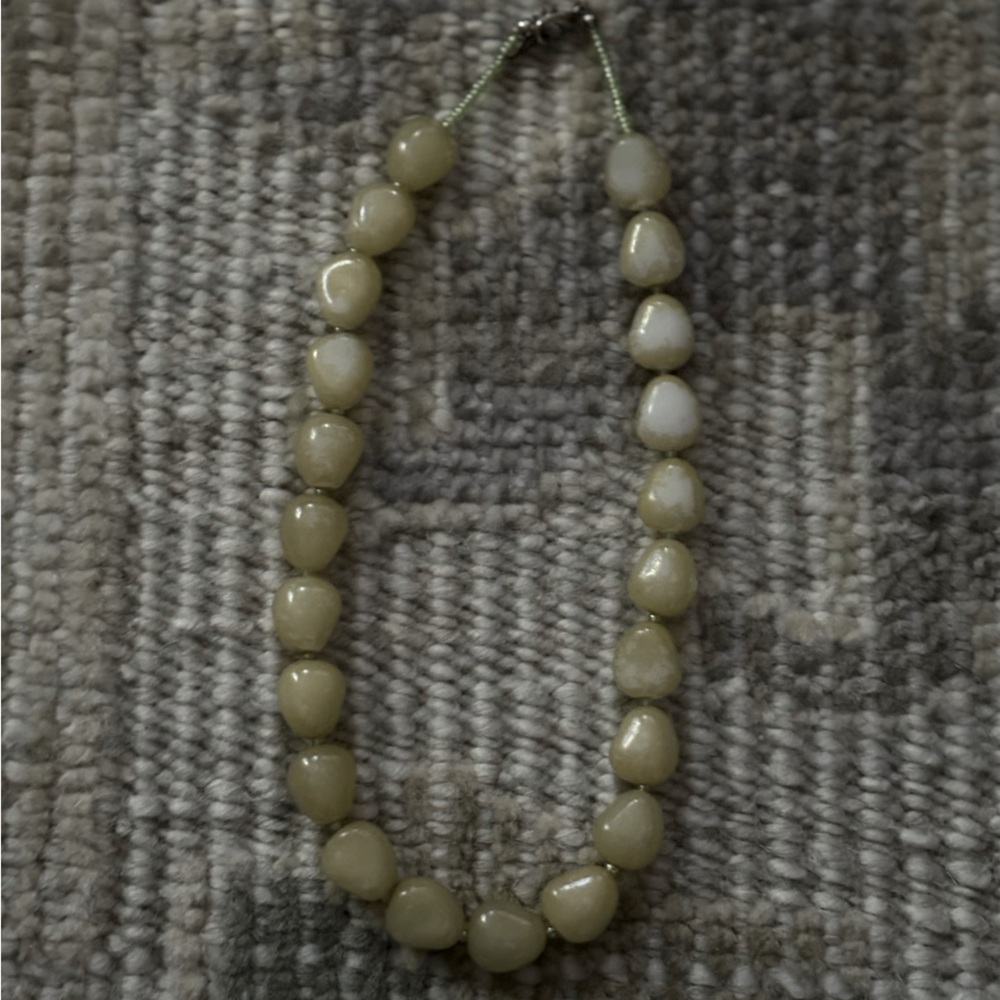 Beaded Necklace Pale Green